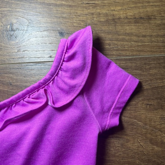 Lilly Pulitzer Girls Brit Dress Paradise Bound Ruffle Purple Pockets Size XS 2-3 - Picture 3 of 13